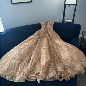 Mori Lee Gold Prom Dress